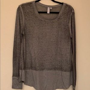 Gray sheer long sleeve